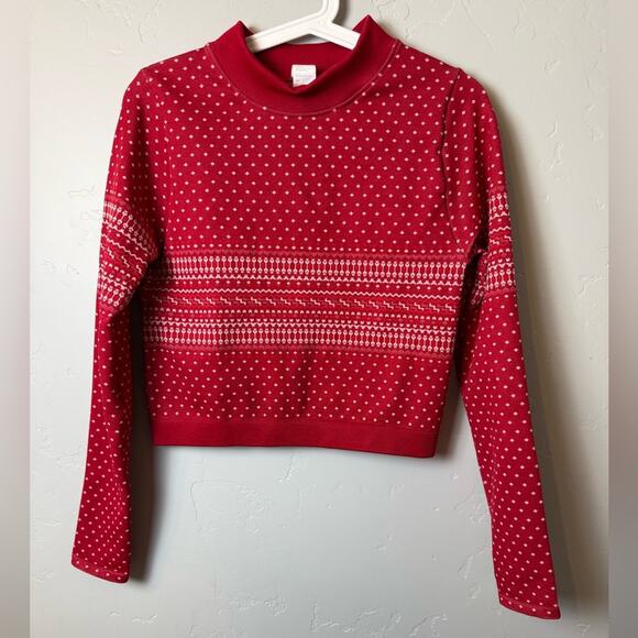 Fabletics Holly Fair Isle Seamless Long-Sleeve Athletic Sweater Top Large - Picture 4 of 7